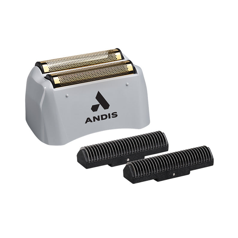 Andis Profoil Li replacement foil and dual cutter blades kit with gold foils and black cutters for shaver