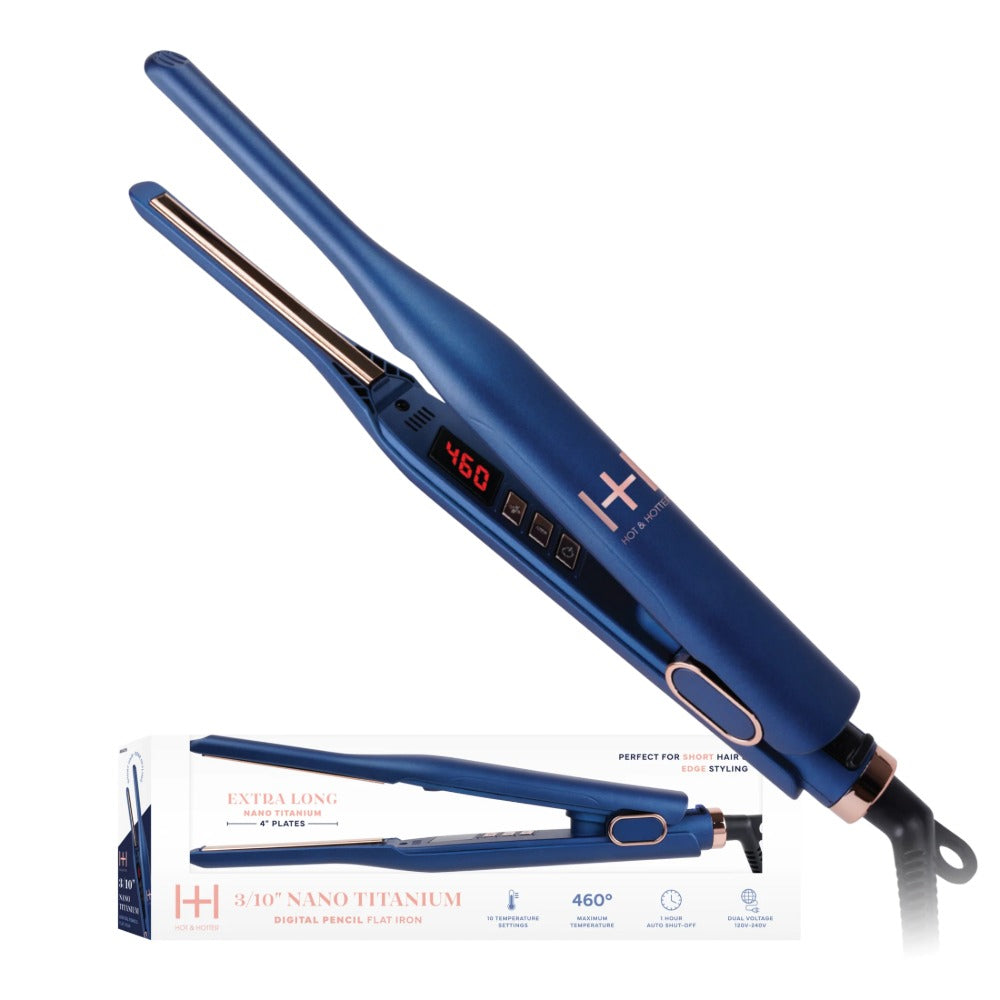 ANNIE #05938 Nano Titanium Digital Pencil Flat Iron 3/10” [Blue]