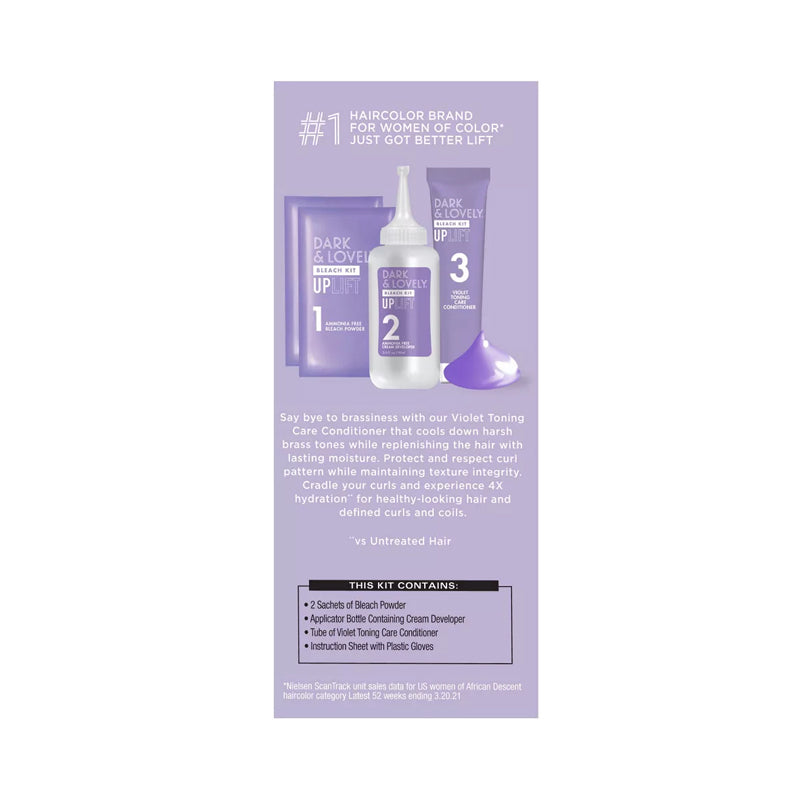 Kit de décoloration Dark And Lovely Uplift, teinture pour cheveux, blond décoloré