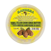 MAKUMBA natural yellow shea butter chunk in 16 oz tub for skin care moisturizing and healing