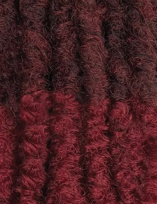 OUTRE X-Pression Natural Kinky Twist hair braids in a rich burgundy color texture