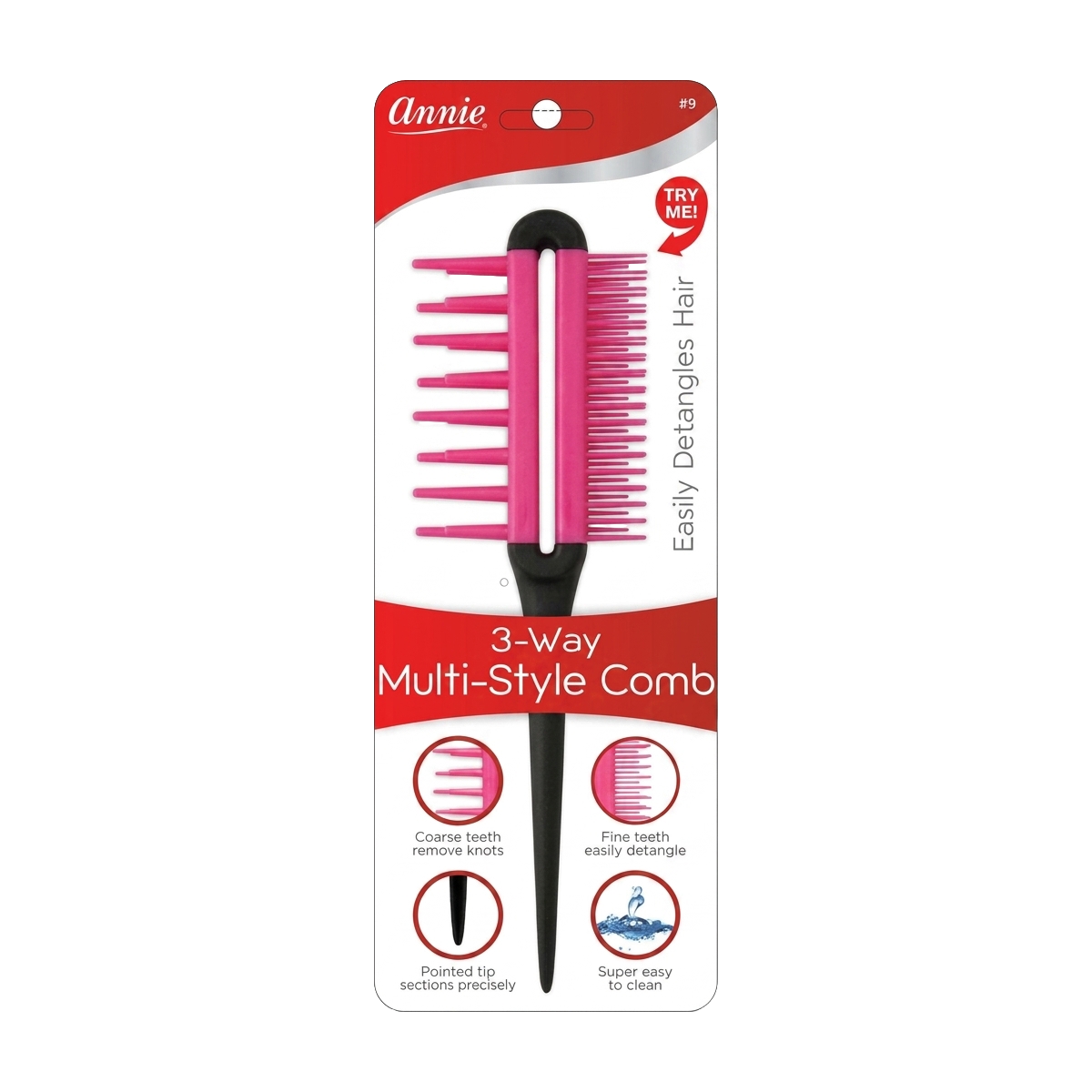 3-Way Multi-Style Comb [Pink] #9
