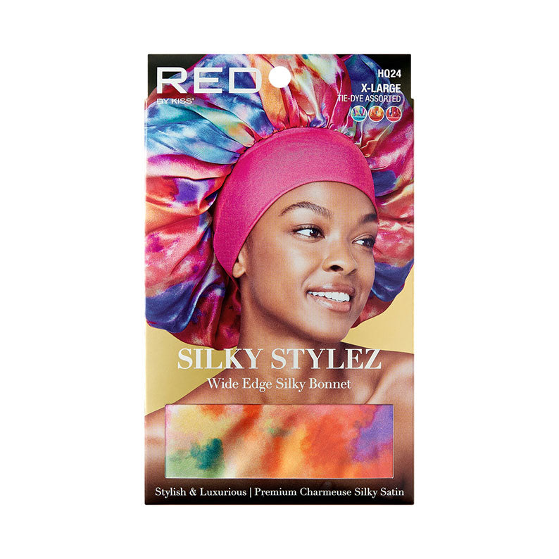 #Hq24 Silky Stylez Bonnet soyeux à bords larges [X Large] [Teinture tie-dye assortie]
