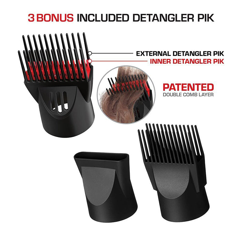 #Bd13 2000-Sèche-cheveux démêleur céramique avec 3 accessoires de coiffage [Yellow]