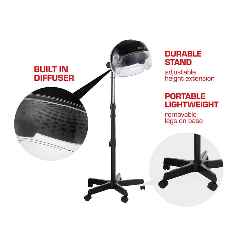 #Bd21 3000-Ceramic Stand Hood Dryer Adjustable Height 3 Temp Settings