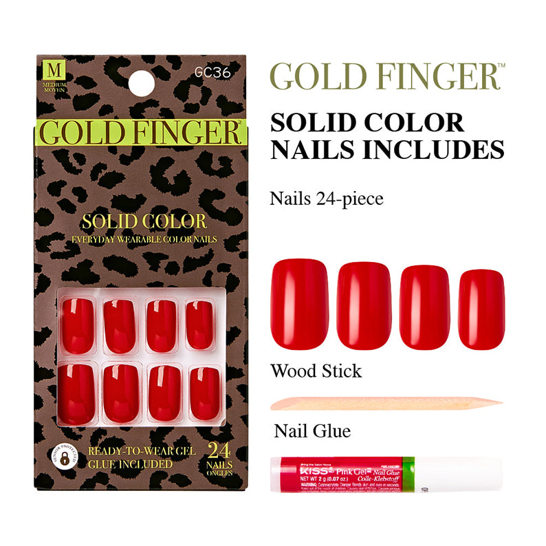 KISS Gold Finger Solid Color Nails [HOLDING U] #GC36