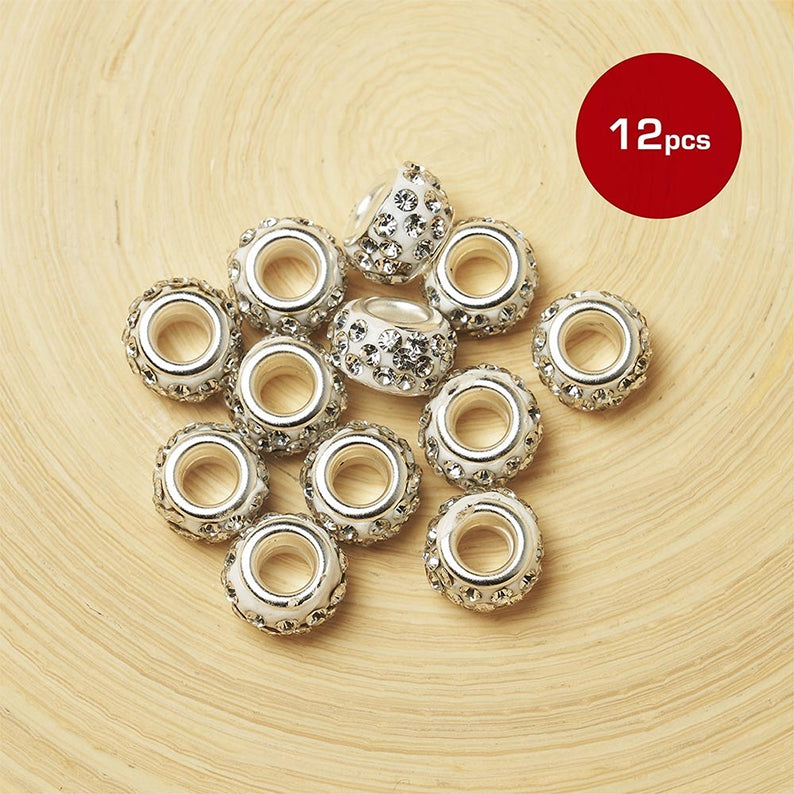 Perles de cheveux en strass 12 pcs #Ha81