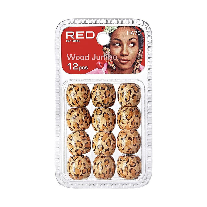 Perles en bois pour cheveux jumbo 12 pièces [Leopard] #Ha73