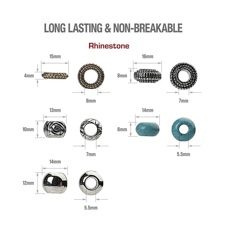Luxury Metal Hair Bead 32pcs [Assorted Shape & Color] #Ha83