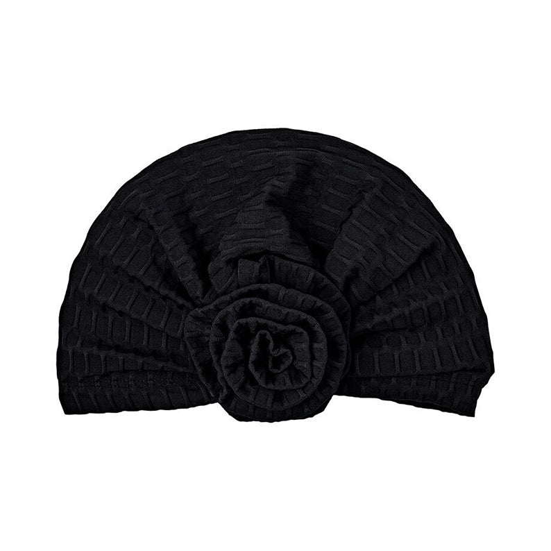 Turban texturé à nœud supérieur [Noir] #Hq83