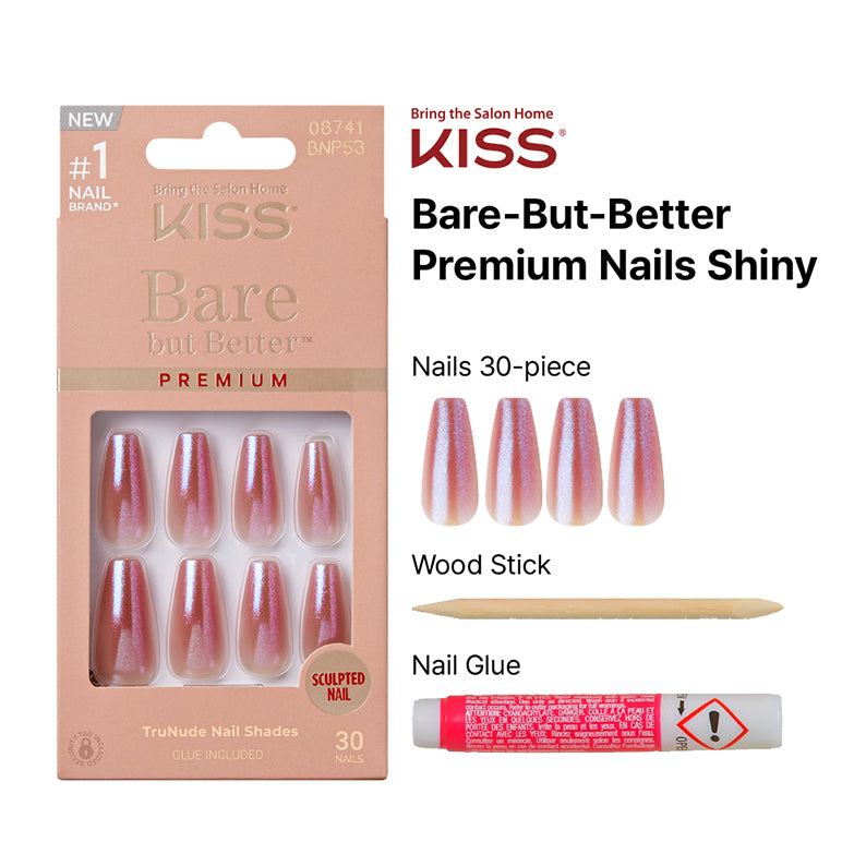 KISS Bare But Better Premium Nails [SHINY] #BNP53