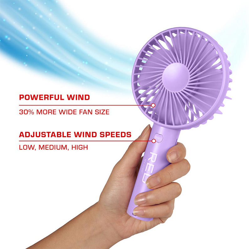 RED by KISS Portable Handheld Rechargerable Beauty Fan [PURPLE] #FAN01