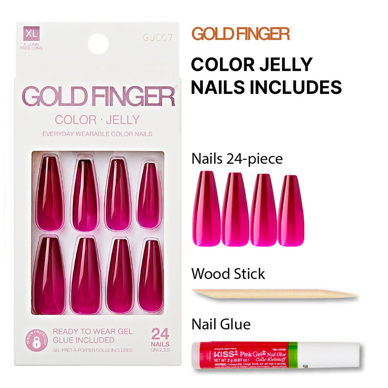 KISS Gold Finger Jelly Color Nails [GRAPE JUICE] #GJC07