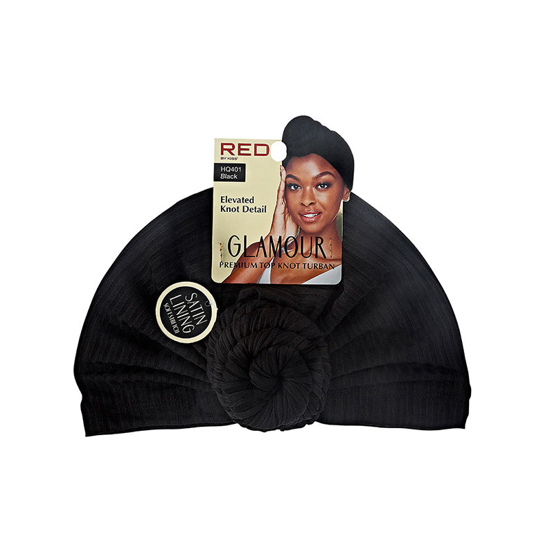 Turban pré-noué Glamour Premium [Noir] #Hq401