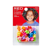 RED BEAUTY by KISS kids flower hair clips 30pcs assorted colorful plastic flower claw clips for girls