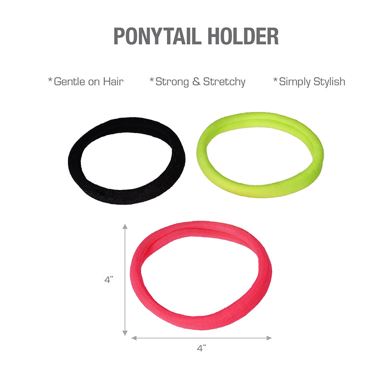 Ponytail Holder 6pcs [Medium] [Assorted Color] #HEB52