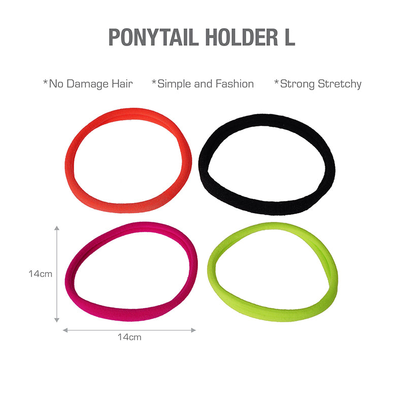 #Heb53 Ponytail Holder 4Pcs [Large] [Assorted Color]