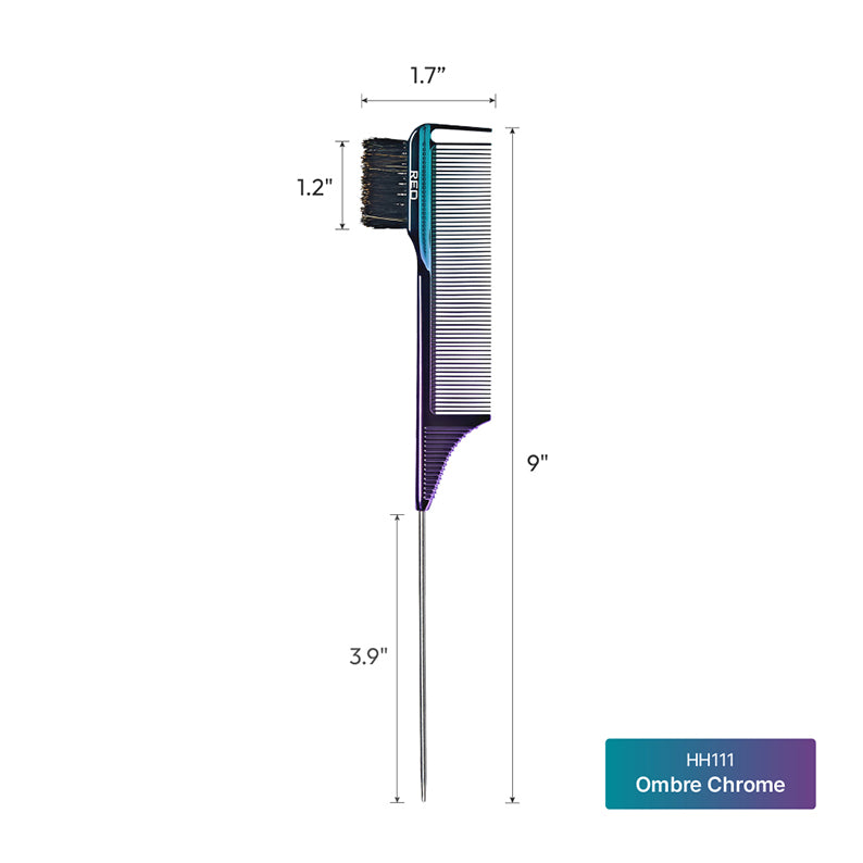 #Hh111 Peigne de séparation et de coupe 3 en 1 100 % poils de sanglier [fibre de carbone] [queue d'épingle]