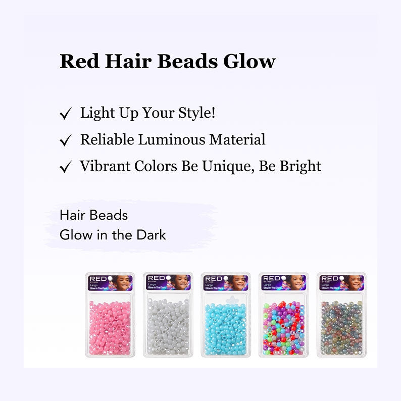 RED by KISS #HA112 Glow In the Dark Hair Beads [X LARGE] [WHITE]