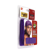 Premium Quality Coconut Oil Treated Shine Silky Durag with Long Tail #21106 [PURPLE]