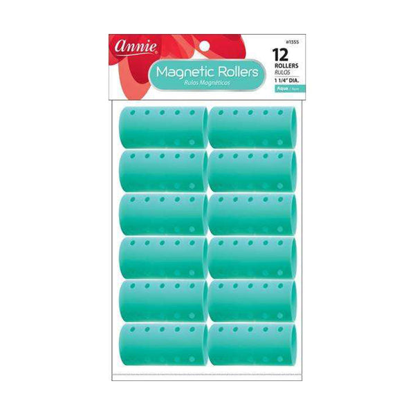 Rouleaux magnétiques #01355, diamètre 1 1/4", 12 pièces [Aqua]