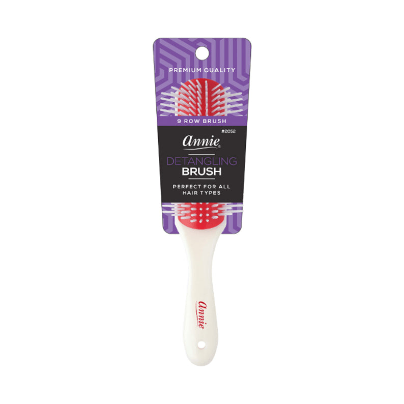 ANNIE ERGO #02052 Rubber Cushion Detangling Brush 9 Row