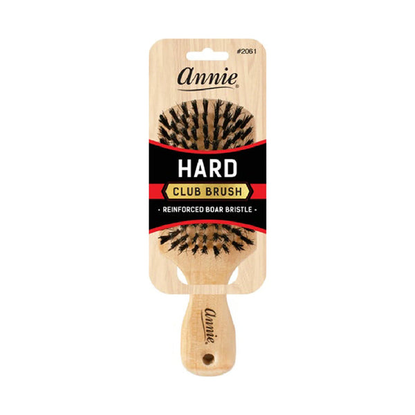 Annie hard club wooden paddle boar and nylon bristle hair brush with reinforced bristles and handle