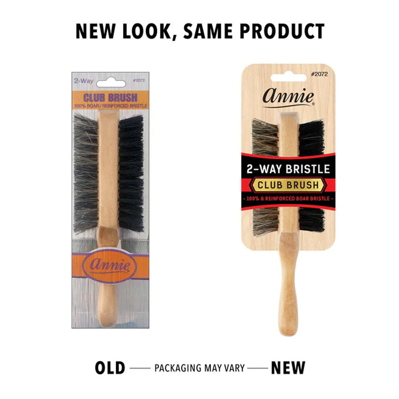 ANNIE Two-Way Club Boar Bristle Brush Soft and Hard #02072