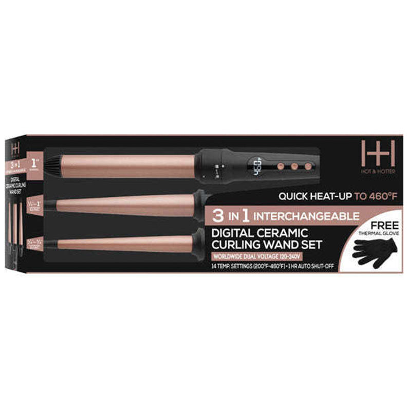 3-In-1 Interchangeable Digital Curling Wand Set #5997