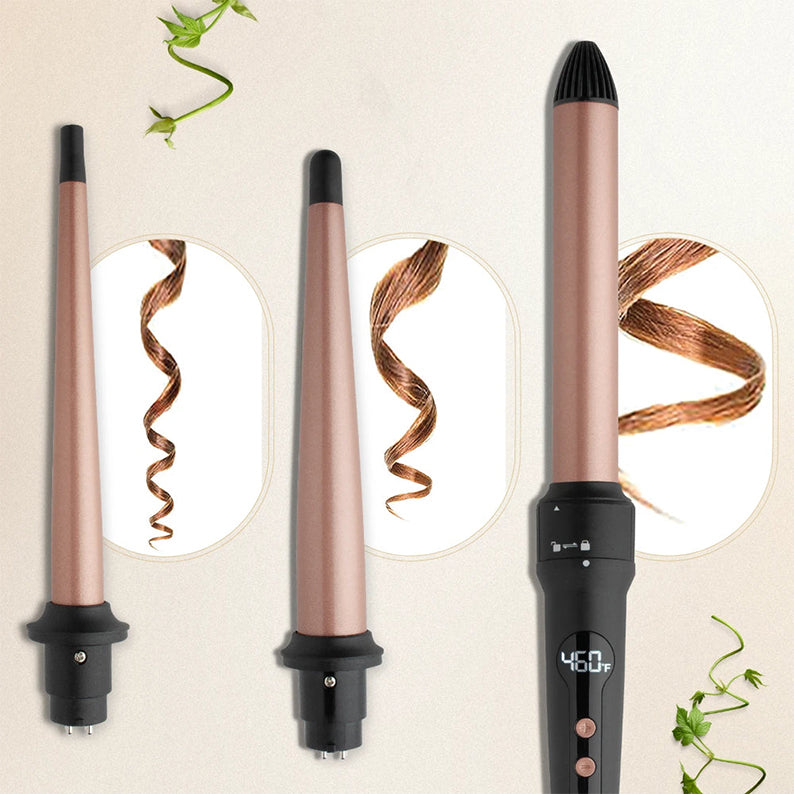 ANNIE HOT & HOTTER #05997 3-in-1 Interchangeable Digital Curling Wand Set