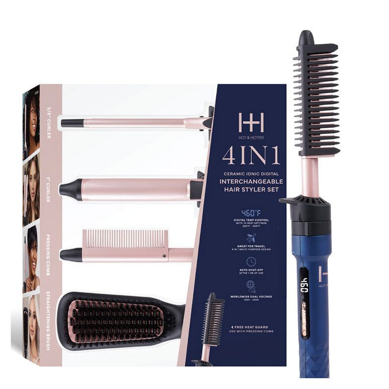 ANNIE HOT & HOTTER #05999 4-in-1 Ceramic Ionic Digital Interchangeable Hair Styler