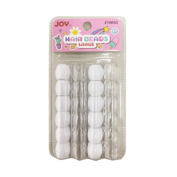 ANNIE pack of large white and clear hair beads for braids and crafts jumbo hair beads assorted colors