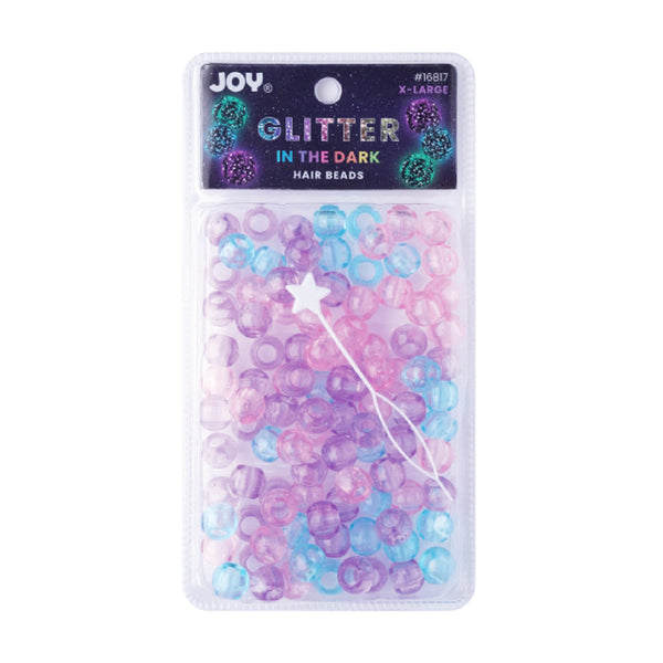 ANNIE JOY #16817 Round Beads X-Large Glitter Glow [ASSORTED COLOR]
