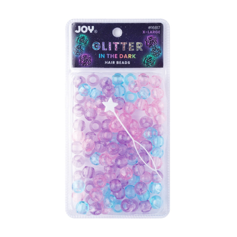 ANNIE JOY #16817 Round Beads X-Large Glitter Glow [ASSORTED COLOR]