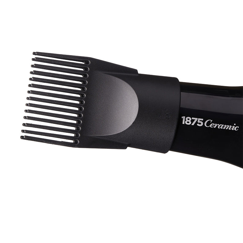 RED BEAUTY by KISS 1875 Ceramic black comb nozzle attached to ceramic styling hair dryer for detangling