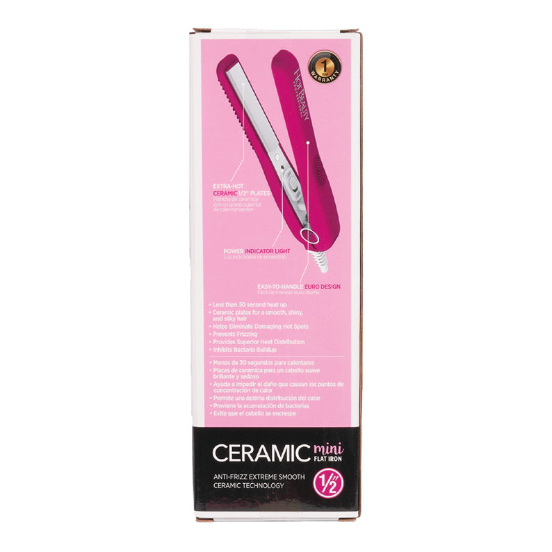 Hot Beauty #Hfim050Np Ceramic Mini Flat Iron [Pink]
