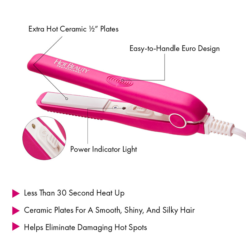 RED by KISS Hot Beauty  Ceramic Mini Flat Iron [PINK] #HFIM050NP