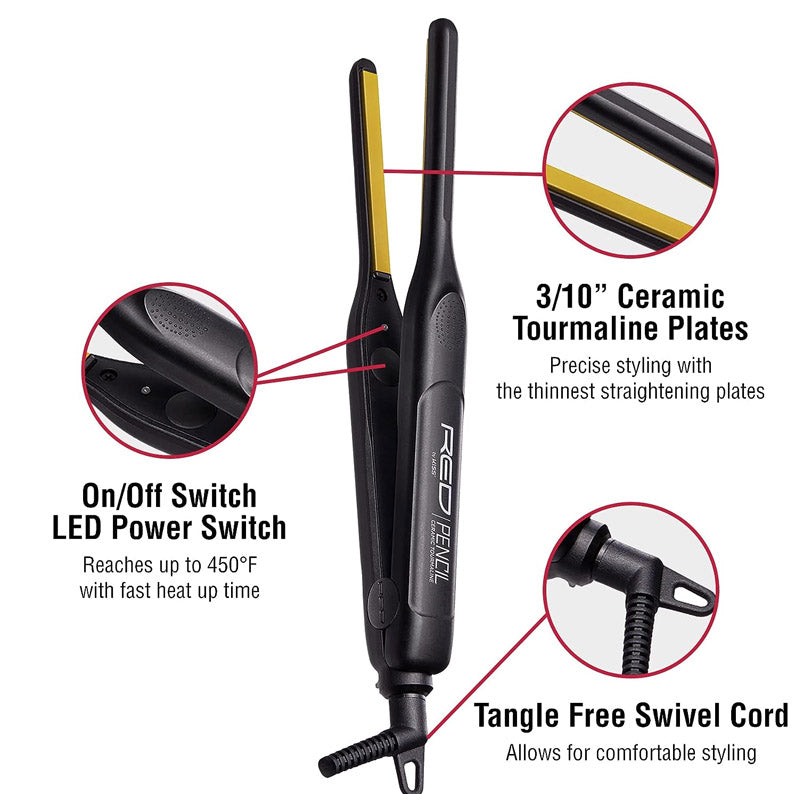 #Fi050 Ceramic Tourmaline Pencil Flat Iron 3/10"