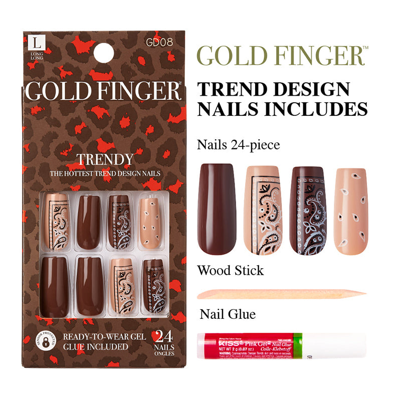 Kiss Gold Finger Trendy Nails [Showtime] #Gd08