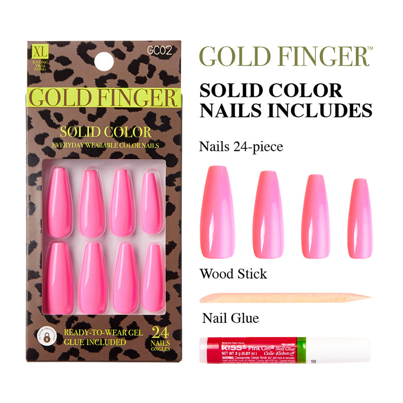 KISS Gold Finger Solid Color Nails [LET IT SHINE] #GC02