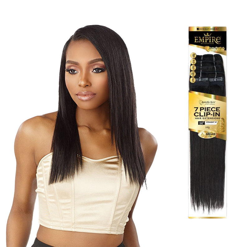 SENSATIONNEL Empire Butterfly Human Hair 7PCS Cip-In Straight