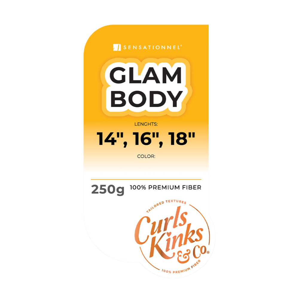 Sensationnel Glam Body red curly synthetic wig with 14, 16, 18 inch lengths and 100% premium fiber