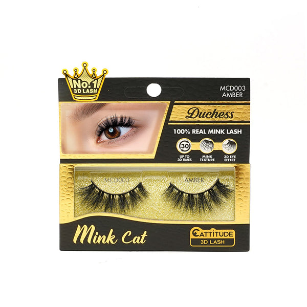 EBIN Mink Cat Duchess Amber packaged false eyelashes box 3D mink lashes for dramatic look voluminous fluttering