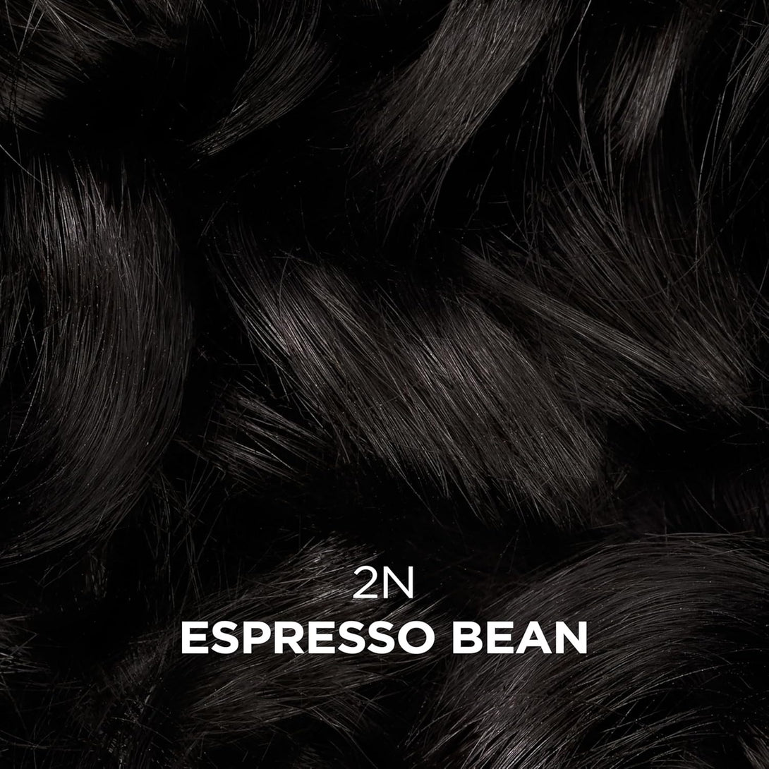 BEAUTIFUL COLLECTION 2N Espresso Bean dark brown hair swatch showing rich color semi permanent hair color for gray hair