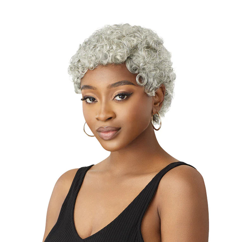 OUTRE Fab & Fly Gray Glamour 100% Human Hair Full Wig - CARLIE