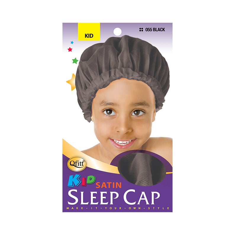 M&M QFITT Kids Satin Sleep Cap [BLACK] #055