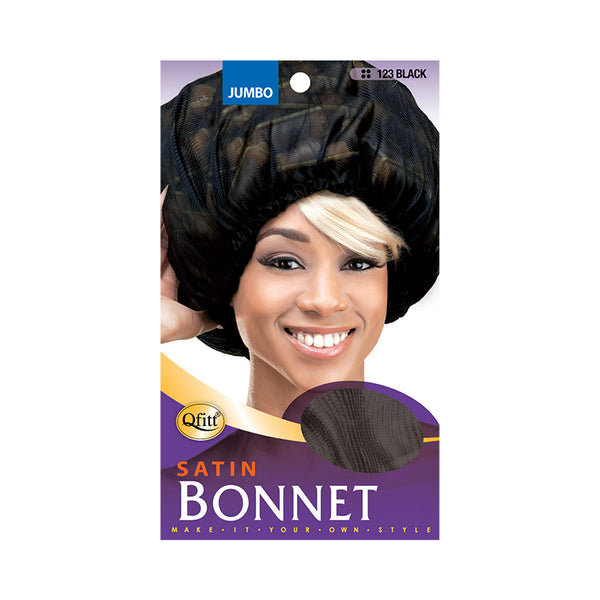 Bonnet en satin M&amp;M Qfitt [Jumbo] [Noir] #123