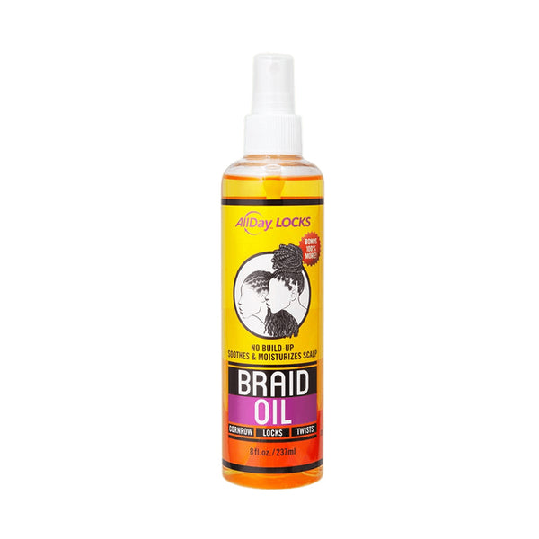 ALLDAY LOCKS braid oil for protective styles spray bottle 8 fl oz yellow label for braids locks twists