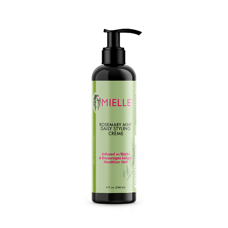 MIELLE rosemary mint hair styling cream pump bottle 8 fl oz green label for daily styling and moisture