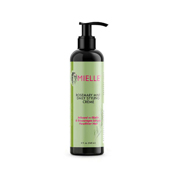 MIELLE rosemary mint hair styling cream pump bottle 8 fl oz green label for daily styling and moisture